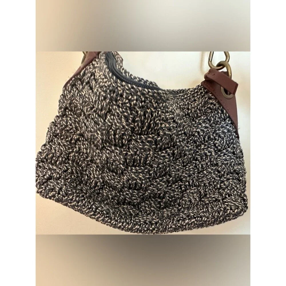 The Sac Woven Hobo Shoulder Bag in Brown and Cream